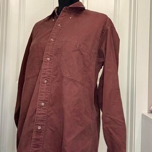 Bass Shirtmakers Brown Brushed Cotton Twill Button-Down Shirt – Men's M